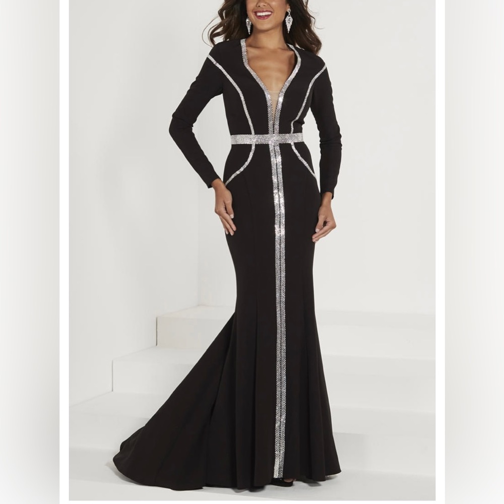 Formal black and silver gown